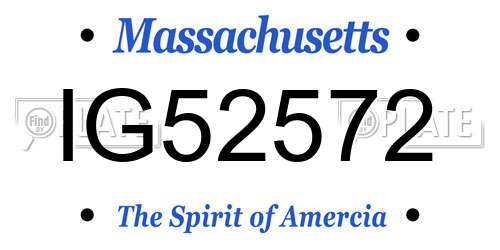 IG52572 Massachusetts License Plate
