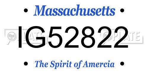 IG52822 Massachusetts License Plate