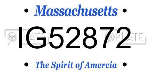 IG52872 Massachusetts License Plate