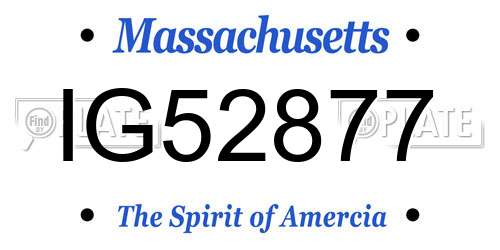 IG52877 Massachusetts License Plate