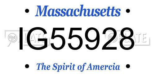 IG55928 Massachusetts License Plate