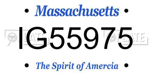 IG55975 Massachusetts License Plate