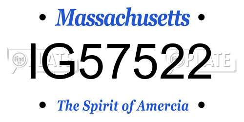 IG57522 Massachusetts License Plate