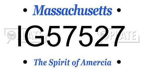IG57527 Massachusetts License Plate