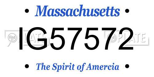 IG57572 Massachusetts License Plate
