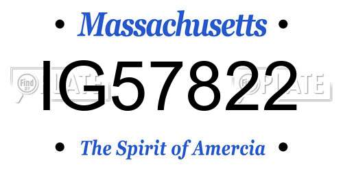 IG57822 Massachusetts License Plate
