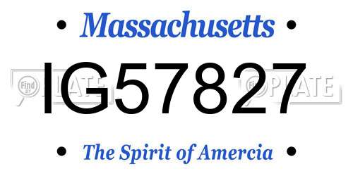IG57827 Massachusetts License Plate