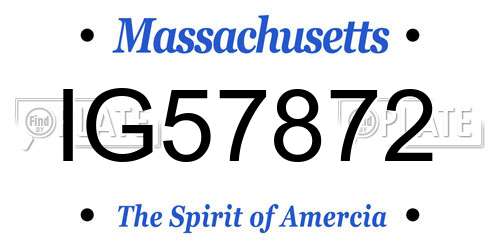 IG57872 Massachusetts License Plate