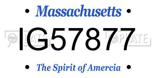 IG57877 Massachusetts License Plate