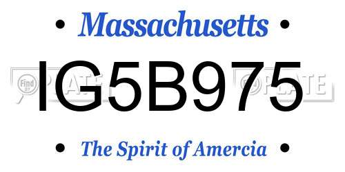 IG5B975 Massachusetts License Plate