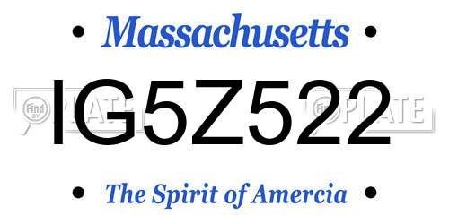 IG5Z522 Massachusetts License Plate