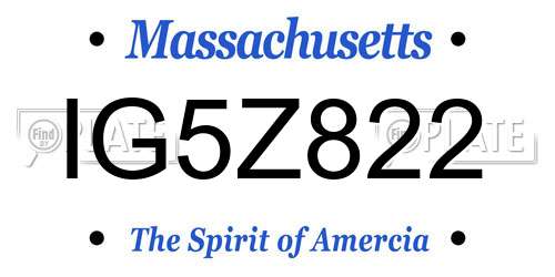 IG5Z822 Massachusetts License Plate