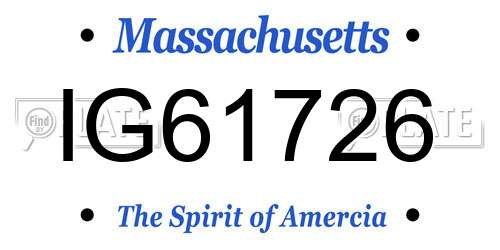 IG61726 Massachusetts License Plate