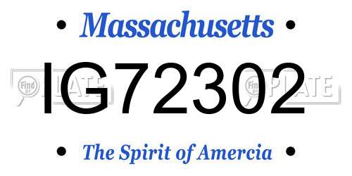 IG72302 Massachusetts License Plate