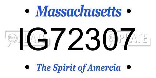 IG72307 Massachusetts License Plate