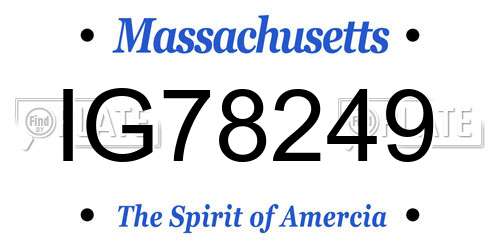 IG78249 Massachusetts License Plate