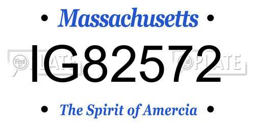IG82572 Massachusetts License Plate