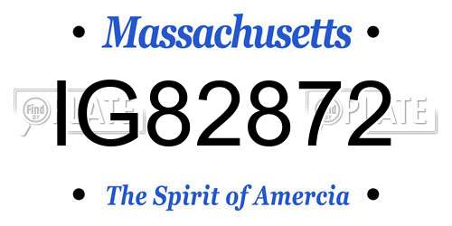 IG82872 Massachusetts License Plate
