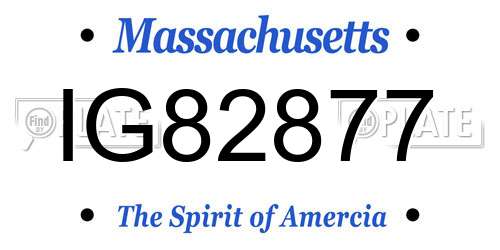 IG82877 Massachusetts License Plate