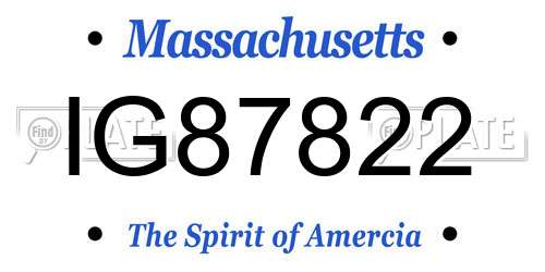IG87822 Massachusetts License Plate