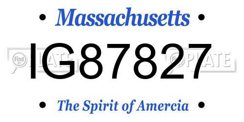 IG87827 Massachusetts License Plate
