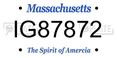 IG87872 Massachusetts License Plate