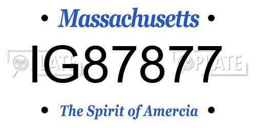 IG87877 Massachusetts License Plate