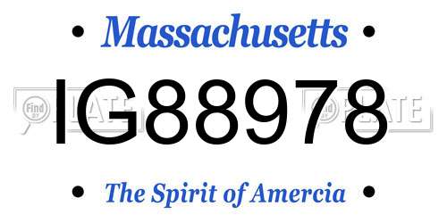 IG88978 Massachusetts License Plate