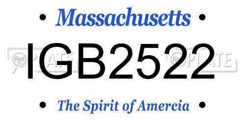 IGB2522 Massachusetts License Plate