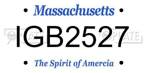 IGB2527 Massachusetts License Plate