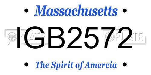 IGB2572 Massachusetts License Plate