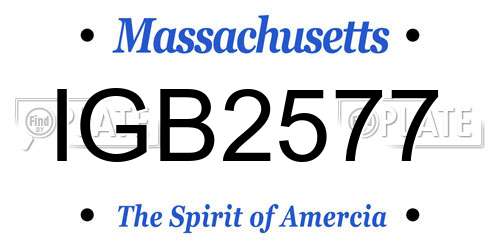 IGB2577 Massachusetts License Plate