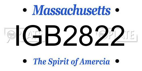 IGB2822 Massachusetts License Plate