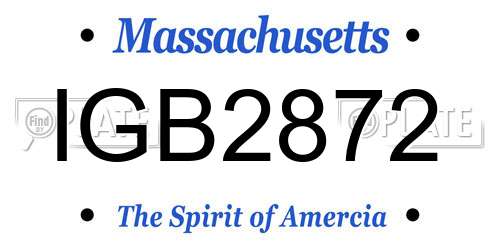 IGB2872 Massachusetts License Plate
