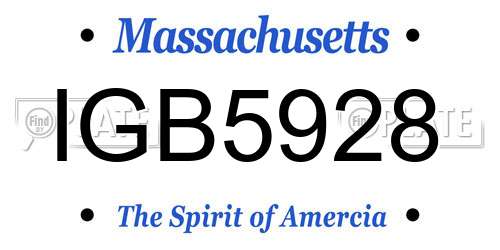 IGB5928 Massachusetts License Plate