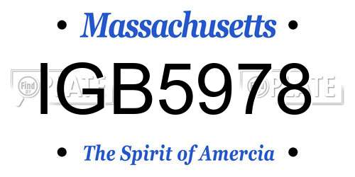 IGB5978 Massachusetts License Plate