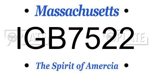 IGB7522 Massachusetts License Plate
