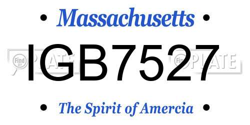 IGB7527 Massachusetts License Plate