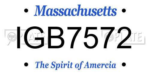IGB7572 Massachusetts License Plate