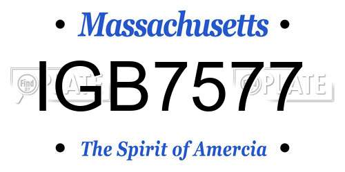 IGB7577 Massachusetts License Plate