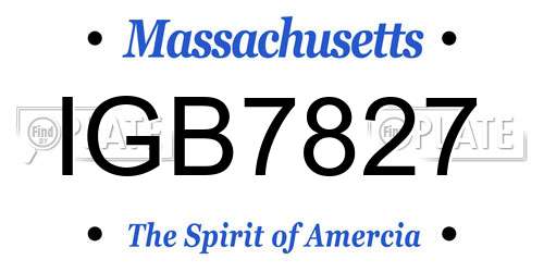 IGB7827 Massachusetts License Plate