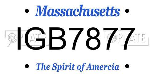 IGB7877 Massachusetts License Plate