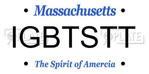 IGBTSTT Massachusetts License Plate