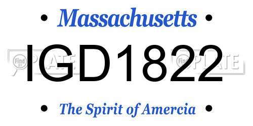 IGD1822 Massachusetts License Plate