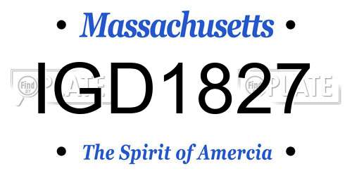 IGD1827 Massachusetts License Plate