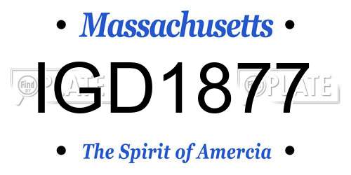 IGD1877 Massachusetts License Plate