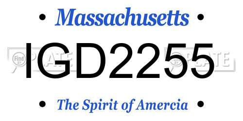 IGD2255 Massachusetts License Plate