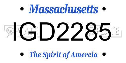 IGD2285 Massachusetts License Plate