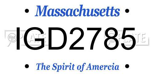 IGD2785 Massachusetts License Plate