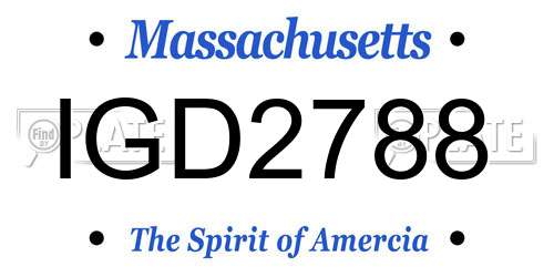IGD2788 Massachusetts License Plate